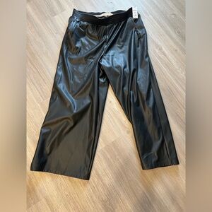 Bar III Black Faux Leather Pants